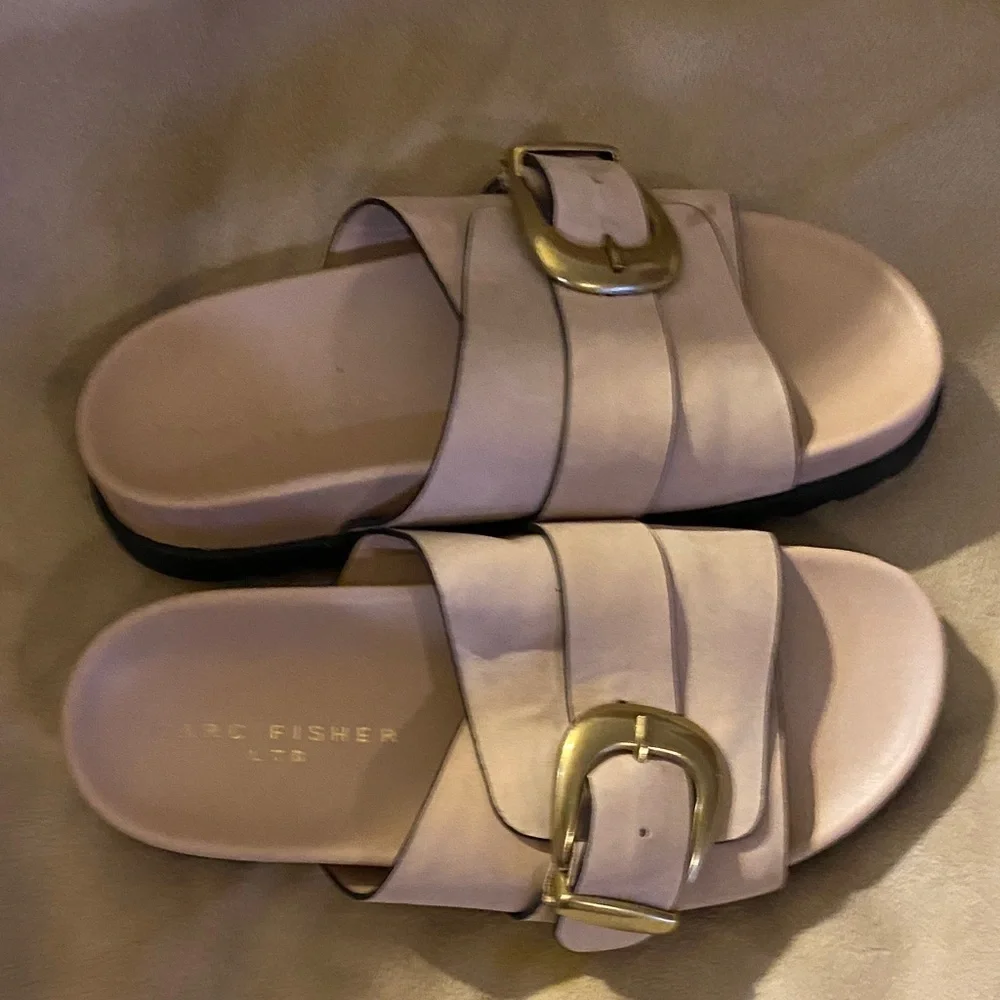 Marc Fisher LTD Leather or Suede Slide Sandals - Hattie size 6.5